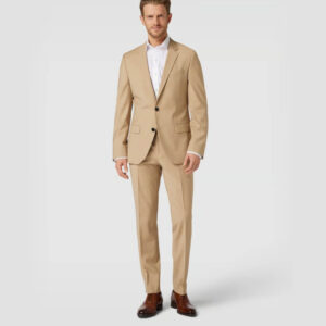 Suit in melange look model in beige